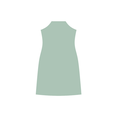 Grayed Jade V-Neck Open Fork Long Dress(Model D18)