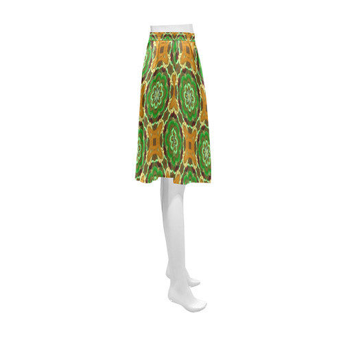 Green Amber Floral Athena Women's Short Skirt (Model D15)