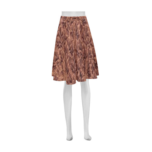 Vintage Floral Lace Leaf Coffee Brown Athena Women's Short Skirt (Model D15)