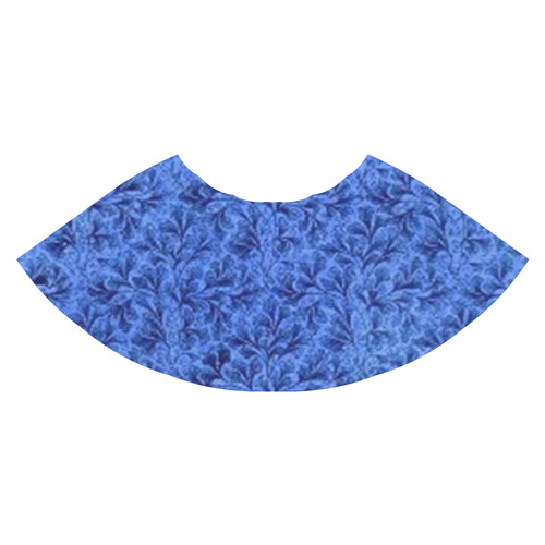 Vintage Floral Lace Leaf Sapphire Blue Athena Women's Short Skirt (Model D15)