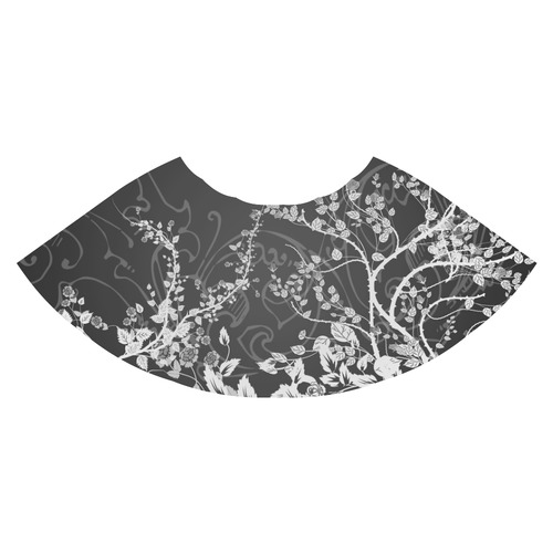 Flowers in black and white Athena Women's Short Skirt (Model D15)