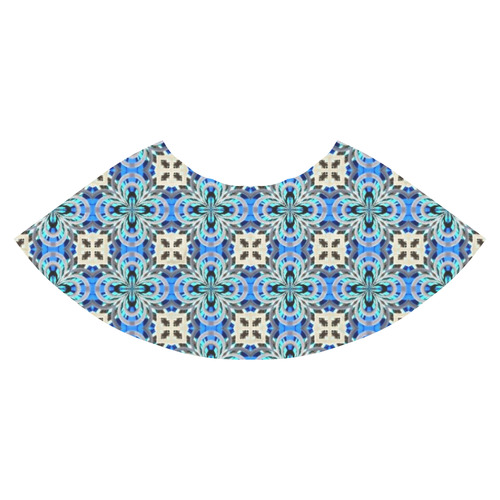 Blue and Beige Geometric Athena Women's Short Skirt (Model D15)