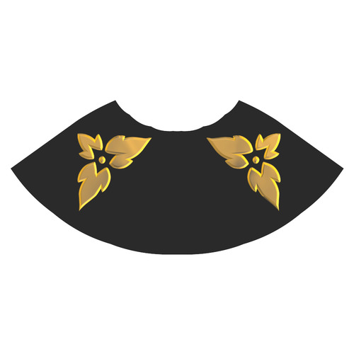 3-D Look Metallic Golden Leaves Border on Black Beauty Athena Women's Short Skirt (Model D15)