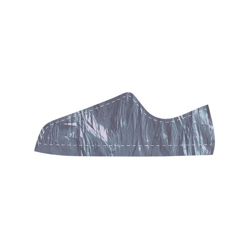 crumpled foil blue Canvas Women's Shoes/Large Size (Model 018)