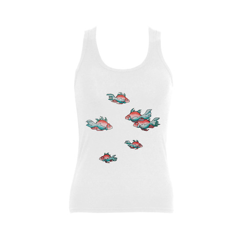 only fish Women's Shoulder-Free Tank Top (Model T35)