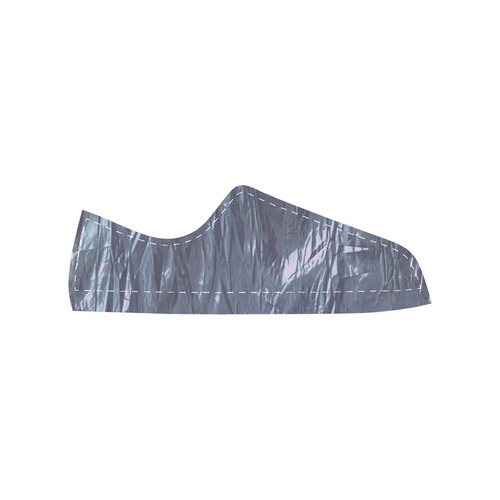 crumpled foil blue Canvas Women's Shoes/Large Size (Model 018)