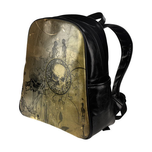 Amazing skull with skeletons Multi-Pockets Backpack (Model 1636)