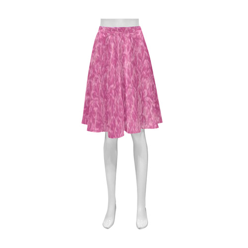 Vintage Floral Lace Leaf Fuchsia Pink Athena Women's Short Skirt (Model D15)