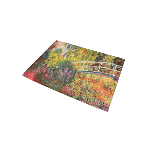 Claude Monet Japanese Bridge Floral Fine Art Area Rug 5'x3'3''