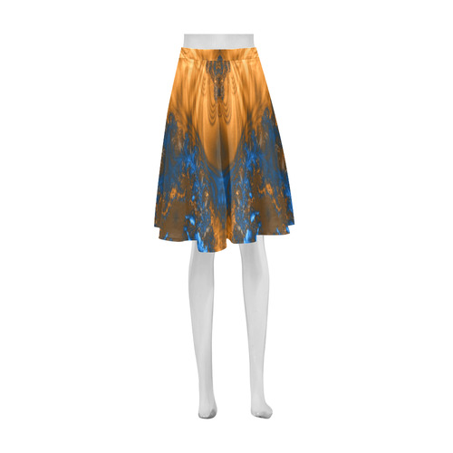 Refining Gold Fractal Abstract Athena Women's Short Skirt (Model D15)