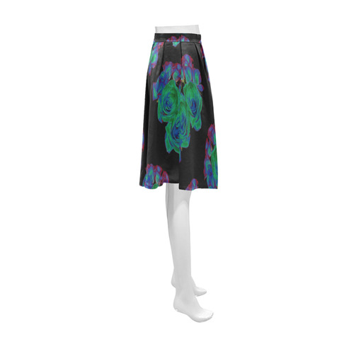 Bouquets of Blue Green and Red Roses Athena Women's Short Skirt (Model D15)