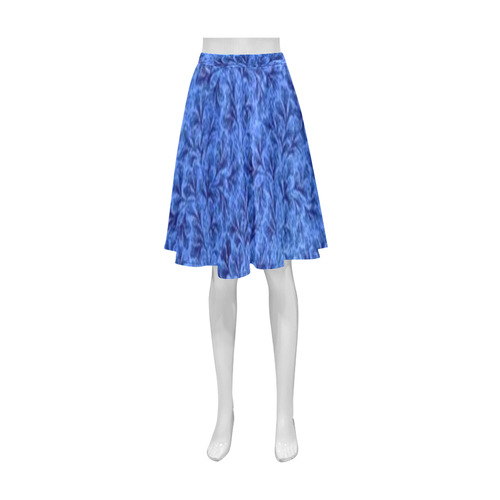 Vintage Floral Lace Leaf Sapphire Blue Athena Women's Short Skirt (Model D15)