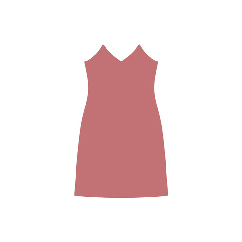Cranberry V-Neck Open Fork Long Dress(Model D18)