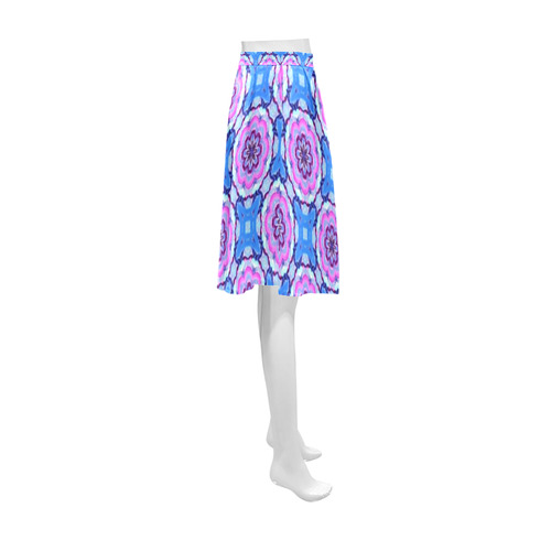 Lavender Blue Floral Athena Women's Short Skirt (Model D15)