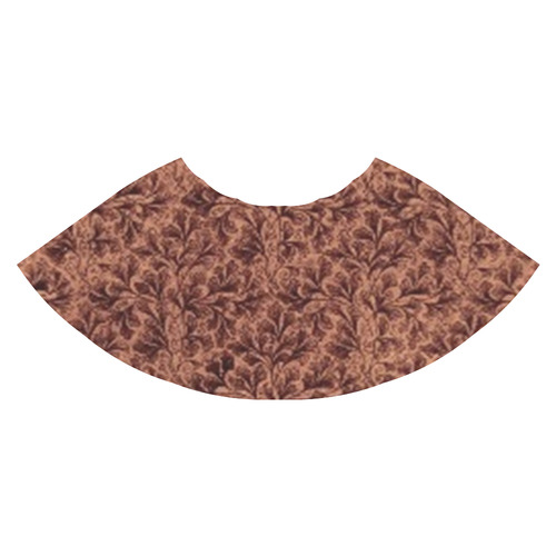 Vintage Floral Lace Leaf Coffee Brown Athena Women's Short Skirt (Model D15)