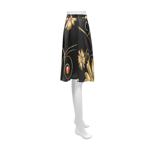 Flowers in golden colors Athena Women's Short Skirt (Model D15)
