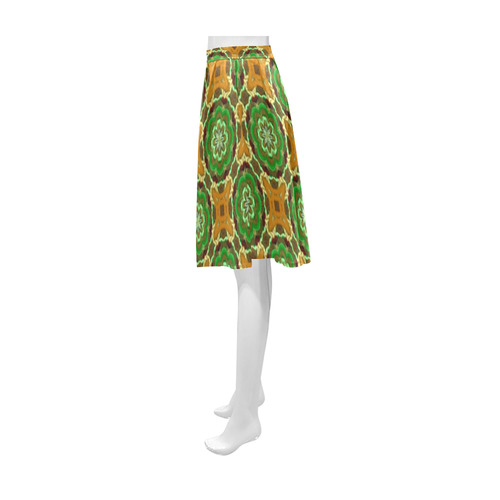 Green Amber Floral Athena Women's Short Skirt (Model D15)