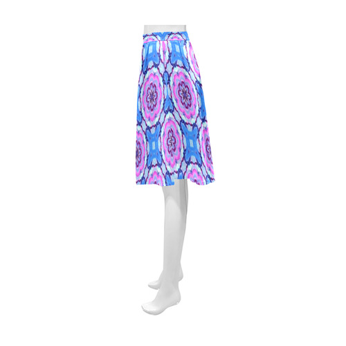 Lavender Blue Floral Athena Women's Short Skirt (Model D15)