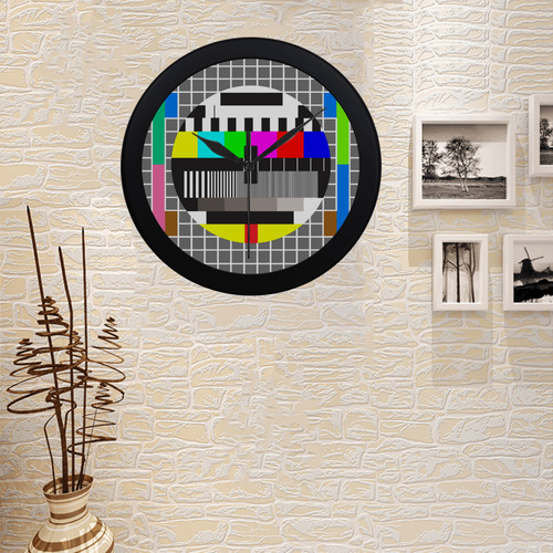 test tv screen Circular Plastic Wall clock