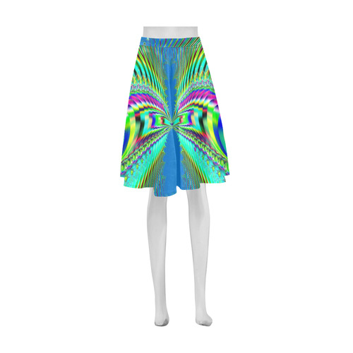 Rainbow Fish Jumping on the Water Fractal Athena Women's Short Skirt (Model D15)