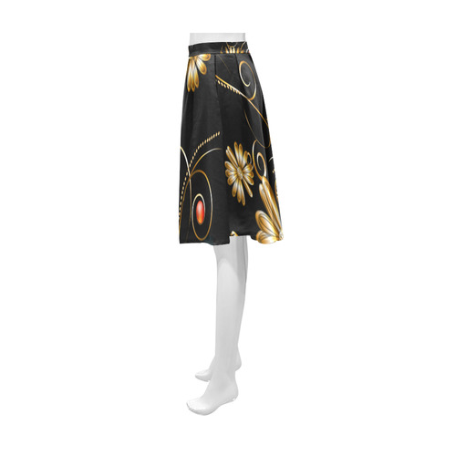 Flowers in golden colors Athena Women's Short Skirt (Model D15)