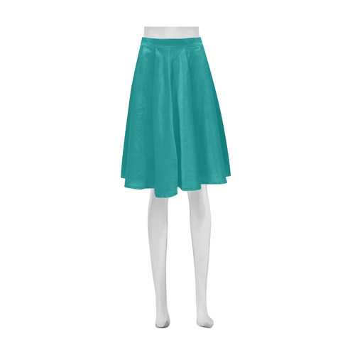 Deep Peacock Blue Athena Women's Short Skirt (Model D15)