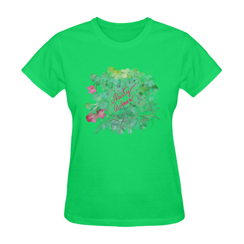 Nasty Woman on green Sunny Women's T-shirt (Model T05)