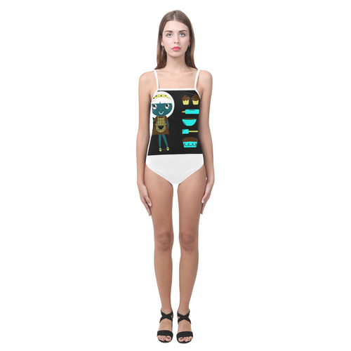 New! Designers fashion with hand-drawn character in halloween style. By guothova! Halloween art Coll Strap Swimsuit ( Model S05)