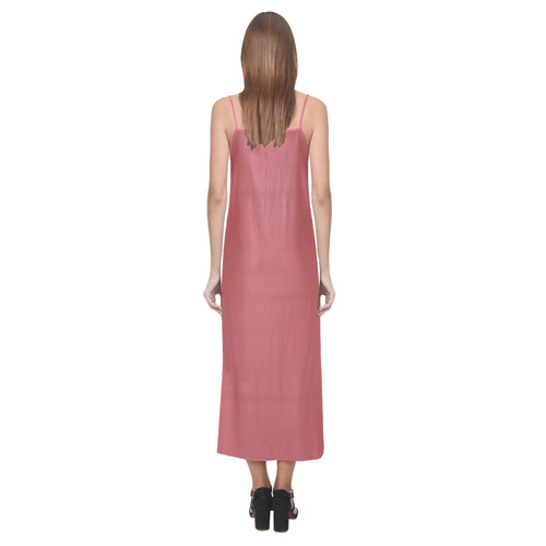 Cranberry V-Neck Open Fork Long Dress(Model D18)