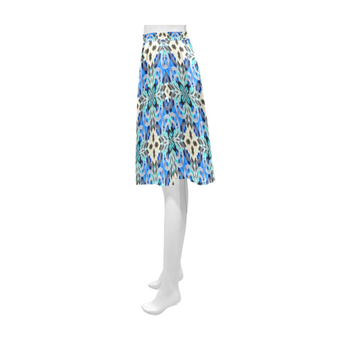 Blue and Beige Geometric Athena Women's Short Skirt (Model D15)