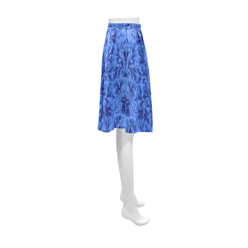 Vintage Floral Lace Leaf Sapphire Blue Athena Women's Short Skirt (Model D15)