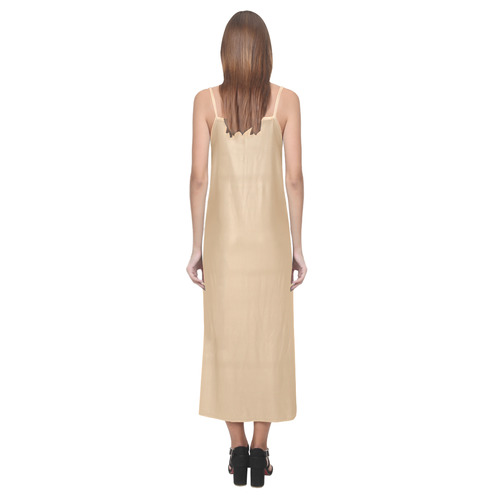 Desert Dust V-Neck Open Fork Long Dress(Model D18)