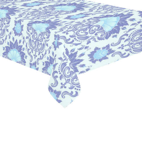 Beautiful Vintage Floral Pattern Cotton Linen Tablecloth 60"x 104"