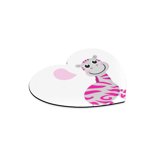 New arrival in designers shop : Zebra art with talking bubble. Enjoy little creature. Hand-drawn Ori Heart-shaped Mousepad