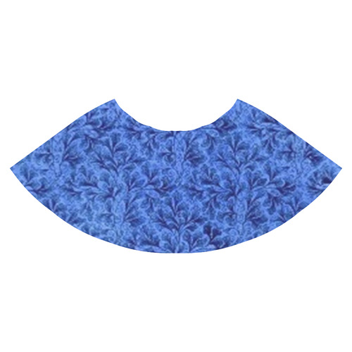 Vintage Floral Lace Leaf Sapphire Blue Athena Women's Short Skirt (Model D15)