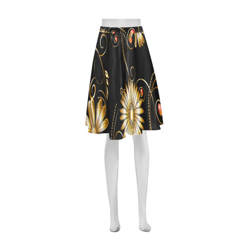 Flowers in golden colors Athena Women's Short Skirt (Model D15)