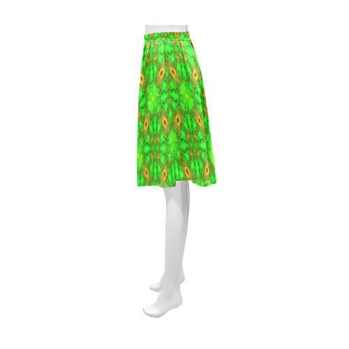Green and Amber Athena Women's Short Skirt (Model D15)