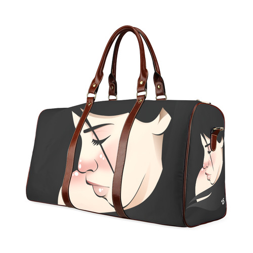 Dark Hair Beauty Waterproof Travel Bag/Large (Model 1639)