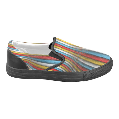 abstract plastic tubes Slip-on Canvas Shoes for Men/Large Size (Model 019)