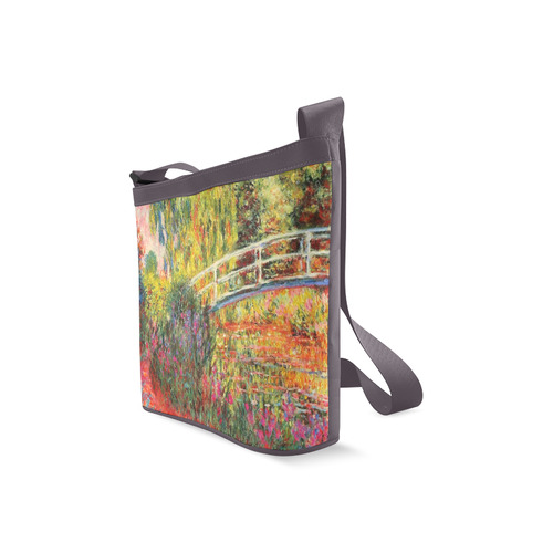 Claude Monet Japanese Bridge Floral Fine Art Crossbody Bags (Model 1613)