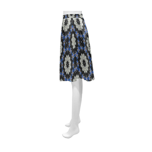 Blue and Black Doily Athena Women's Short Skirt (Model D15)