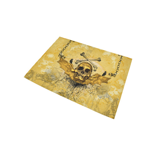 Awesome skull in golden colors Area Rug 5'3''x4'