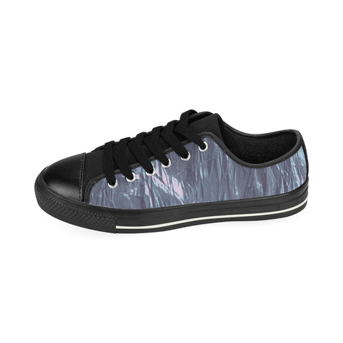 crumpled foil blue Canvas Women's Shoes/Large Size (Model 018)
