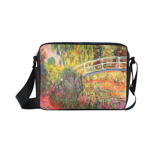 Claude Monet Japanese Bridge Floral Fine Art Classic Cross-body Nylon Bags (Model 1632)