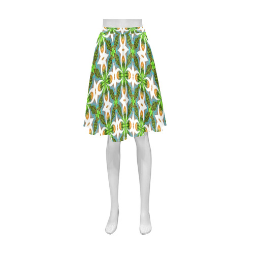 Green and Blue Athena Women's Short Skirt (Model D15)