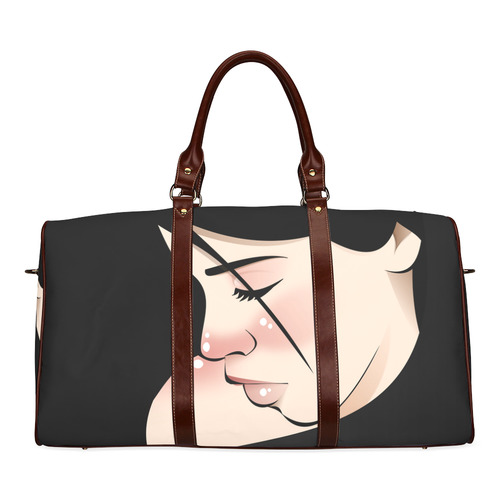 Dark Hair Beauty Waterproof Travel Bag/Large (Model 1639)