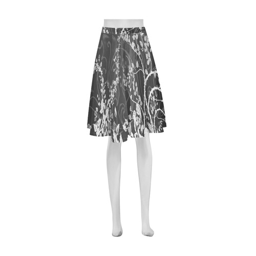 Flowers in black and white Athena Women's Short Skirt (Model D15)