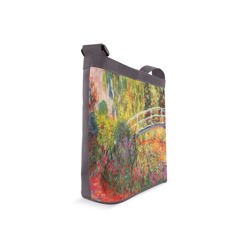 Claude Monet Japanese Bridge Floral Fine Art Crossbody Bags (Model 1613)