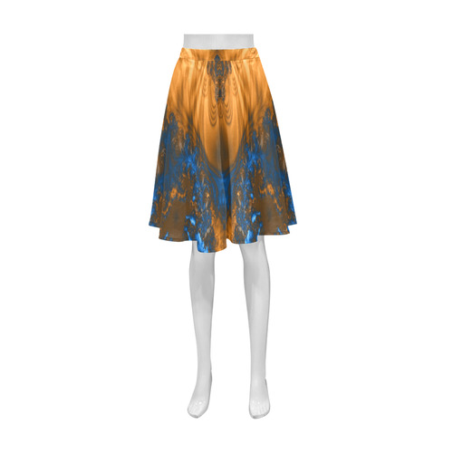 Refining Gold Fractal Abstract Athena Women's Short Skirt (Model D15)