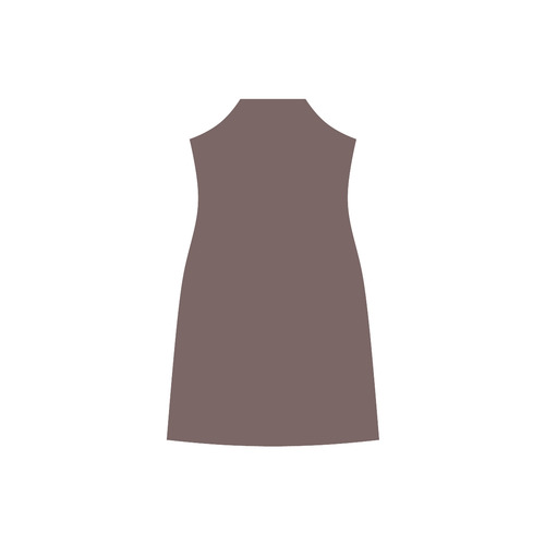 Deep Mahogany V-Neck Open Fork Long Dress(Model D18)